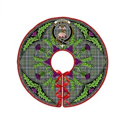 ScotsTee Shop Scottish Toshach Weathered Clan Crest Tartan Christmas Tree Skirt Scottish Thistle Design
