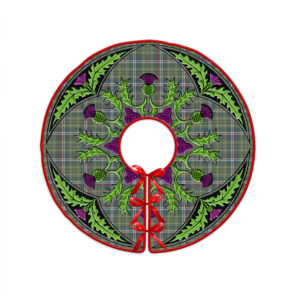 ScotsTee Shop Scottish Toshach Weathered Clan Crest Tartan Christmas Tree Skirt Scottish Thistle Design