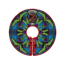 ScotsTee Shop Scottish Wedderburn Clan Crest Tartan Christmas Tree Skirt Scottish Thistle Design
