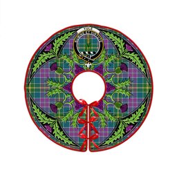 ScotsTee Shop Scottish Yule Ancient Clan Crest Tartan Christmas Tree Skirt Scottish Thistle Design