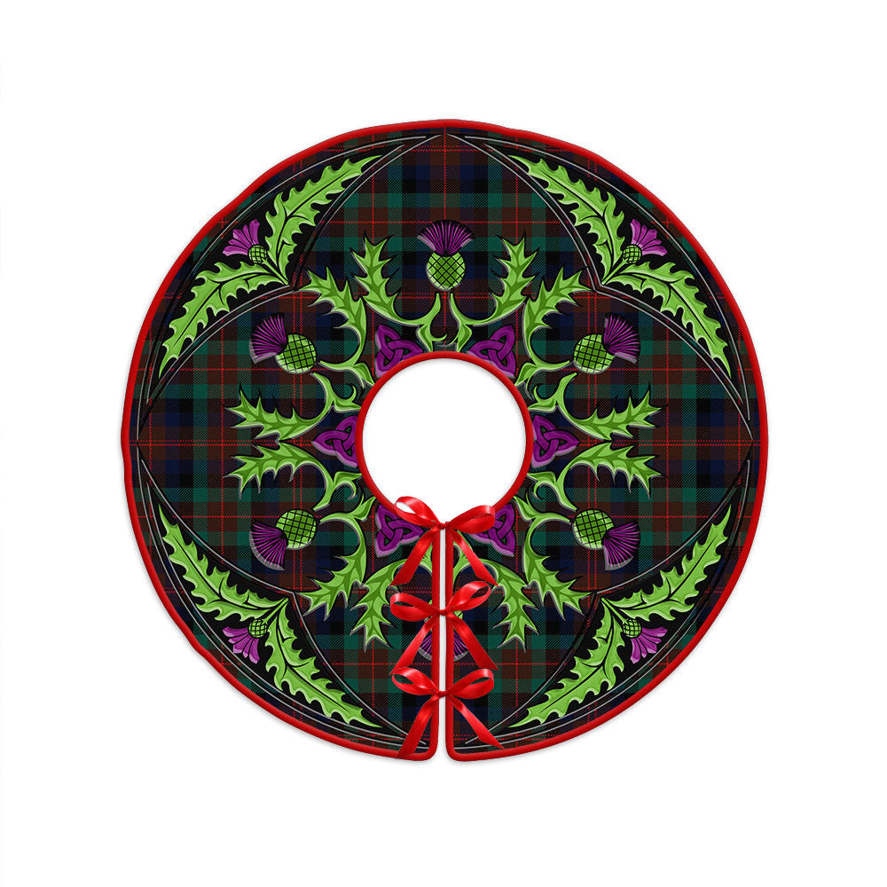 ScotsTee Shop Scottish Tennant Modern Clan Crest Tartan Christmas Tree Skirt Scottish Thistle Design