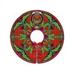 ScotsTee Shop Scottish Maver Ancient Clan Crest Tartan Christmas Tree Skirt Scottish Thistle Design