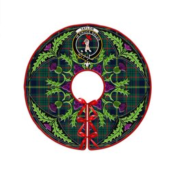 ScotsTee Shop Scottish Taylor Modern Clan Crest Tartan Christmas Tree Skirt Scottish Thistle Design