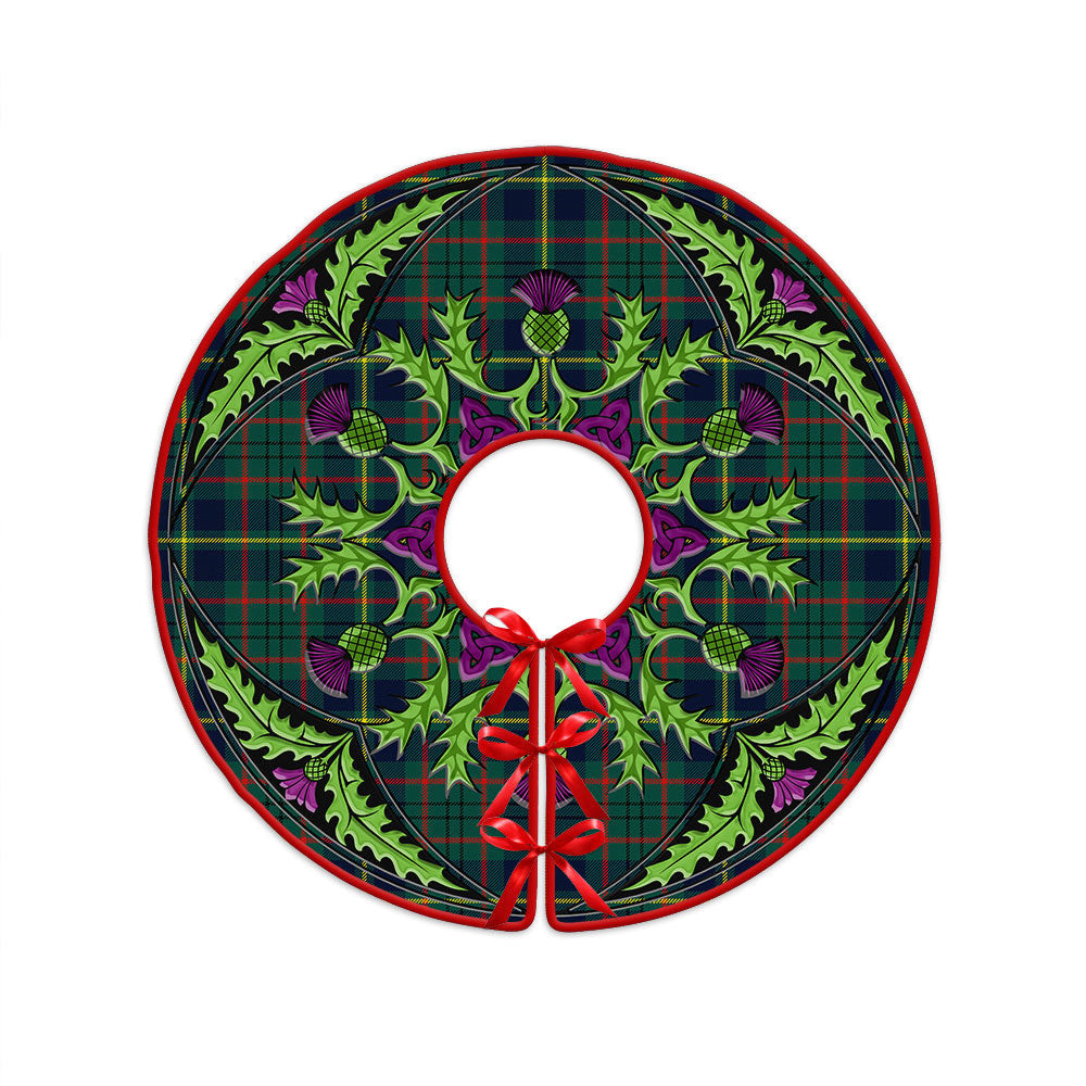 ScotsTee Shop Scottish Taylor Modern Clan Crest Tartan Christmas Tree Skirt Scottish Thistle Design