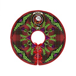 ScotsTee Shop Scottish Wemyss Weathered Clan Crest Tartan Christmas Tree Skirt Scottish Thistle Design