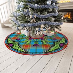 ScotsTee Shop Scottish Traill (Trayle) Weathered Clan Crest Tartan Christmas Tree Skirt Scottish Thistle Design