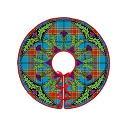 ScotsTee Shop Scottish Traill (Trayle) Weathered Clan Crest Tartan Christmas Tree Skirt Scottish Thistle Design