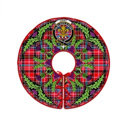 ScotsTee Shop Scottish Udny Clan Crest Tartan Christmas Tree Skirt Scottish Thistle Design