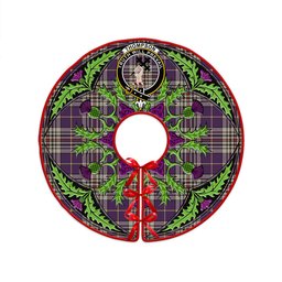 ScotsTee Shop Scottish Thompson Variant (Thomson Variant) Weathered Clan Crest Tartan Christmas Tree Skirt Scottish Thistle Design