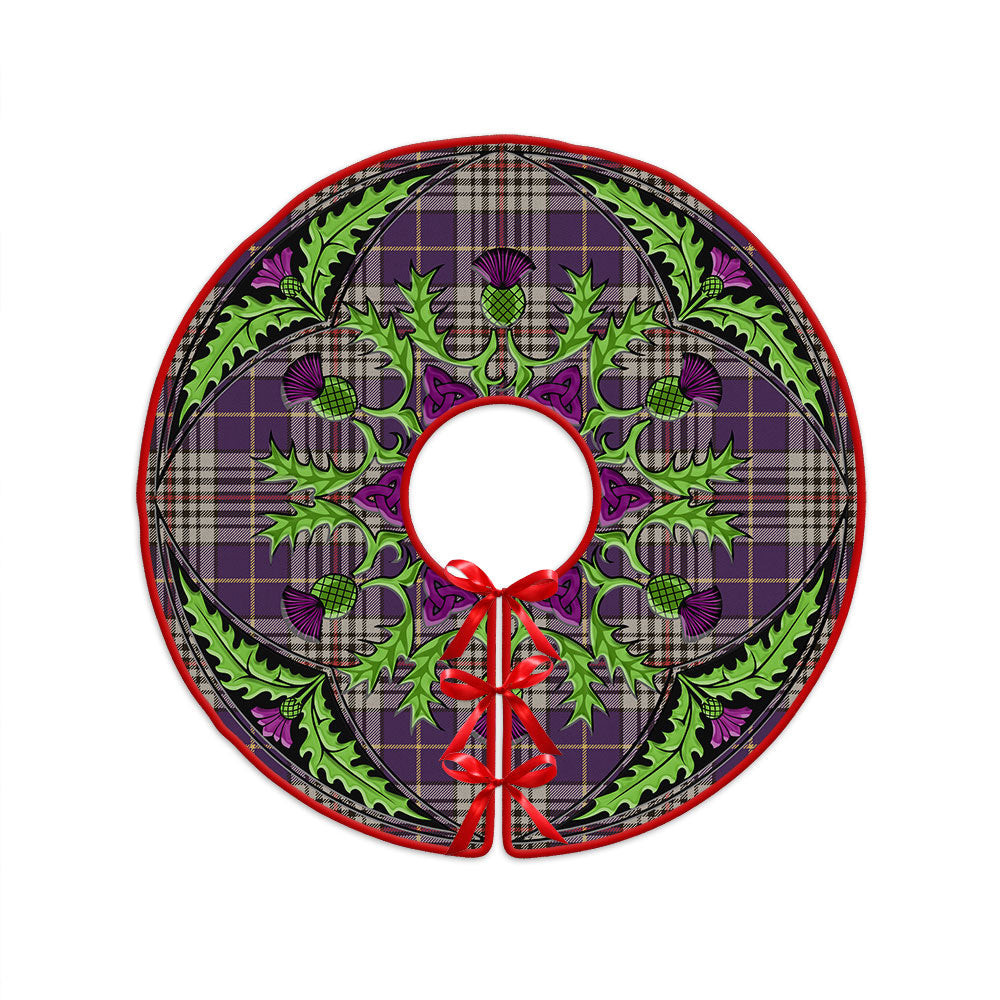 ScotsTee Shop Scottish Thompson Variant (Thomson Variant) Weathered Clan Crest Tartan Christmas Tree Skirt Scottish Thistle Design