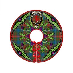 ScotsTee Shop Scottish Wilson Ancient Clan Crest Tartan Christmas Tree Skirt Scottish Thistle Design