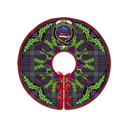 ScotsTee Shop Scottish Weir Weathered Clan Crest Tartan Christmas Tree Skirt Scottish Thistle Design