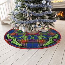 ScotsTee Shop Scottish Traill (Trayle) Modern Clan Crest Tartan Christmas Tree Skirt Scottish Thistle Design