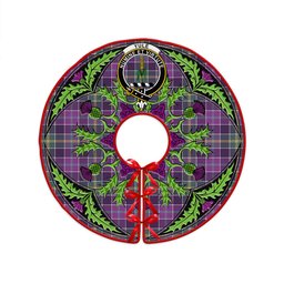 ScotsTee Shop Scottish Yule Weathered Clan Crest Tartan Christmas Tree Skirt Scottish Thistle Design