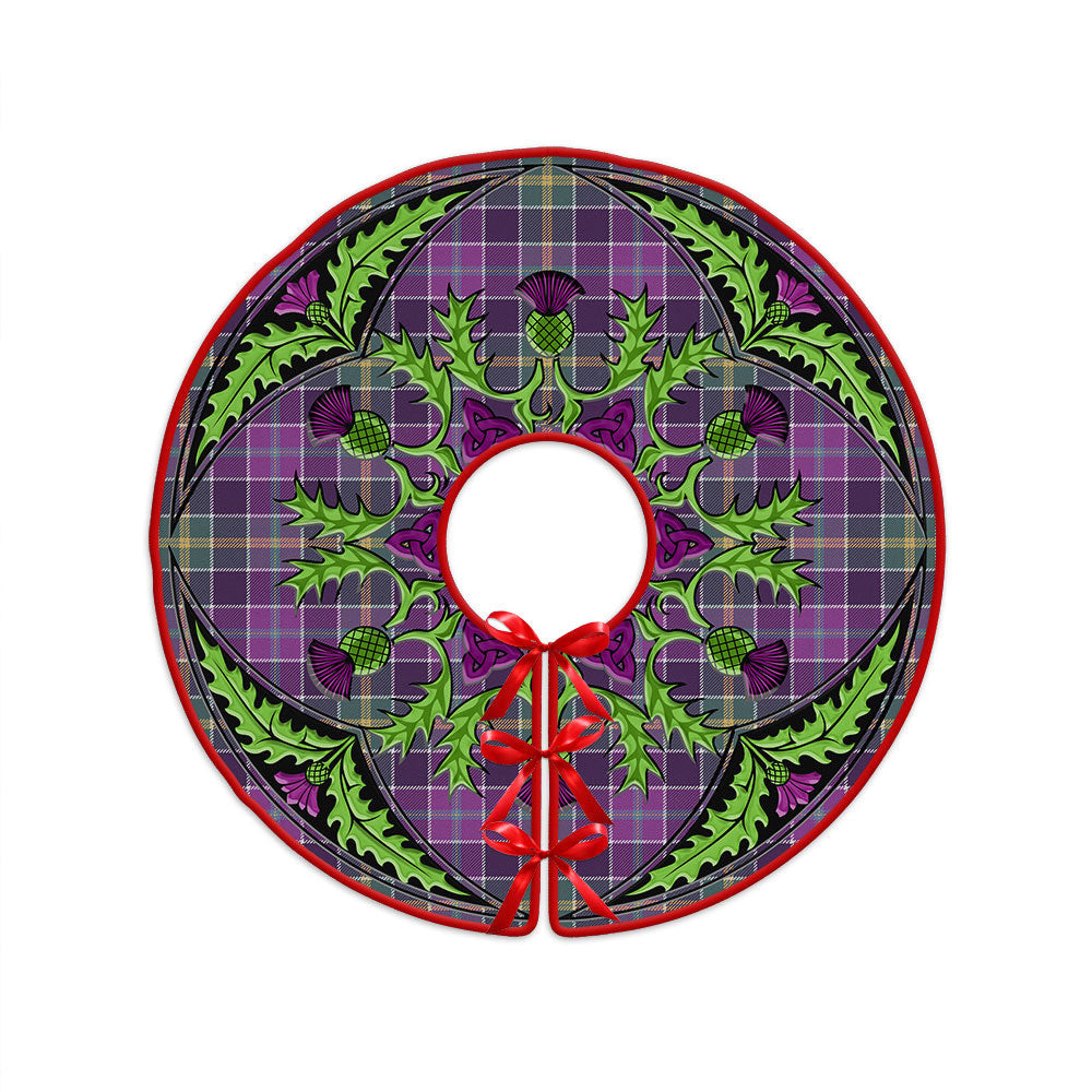 ScotsTee Shop Scottish Yule Weathered Clan Crest Tartan Christmas Tree Skirt Scottish Thistle Design
