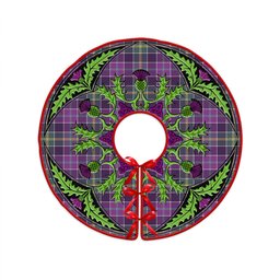 ScotsTee Shop Scottish Yule Weathered Clan Crest Tartan Christmas Tree Skirt Scottish Thistle Design