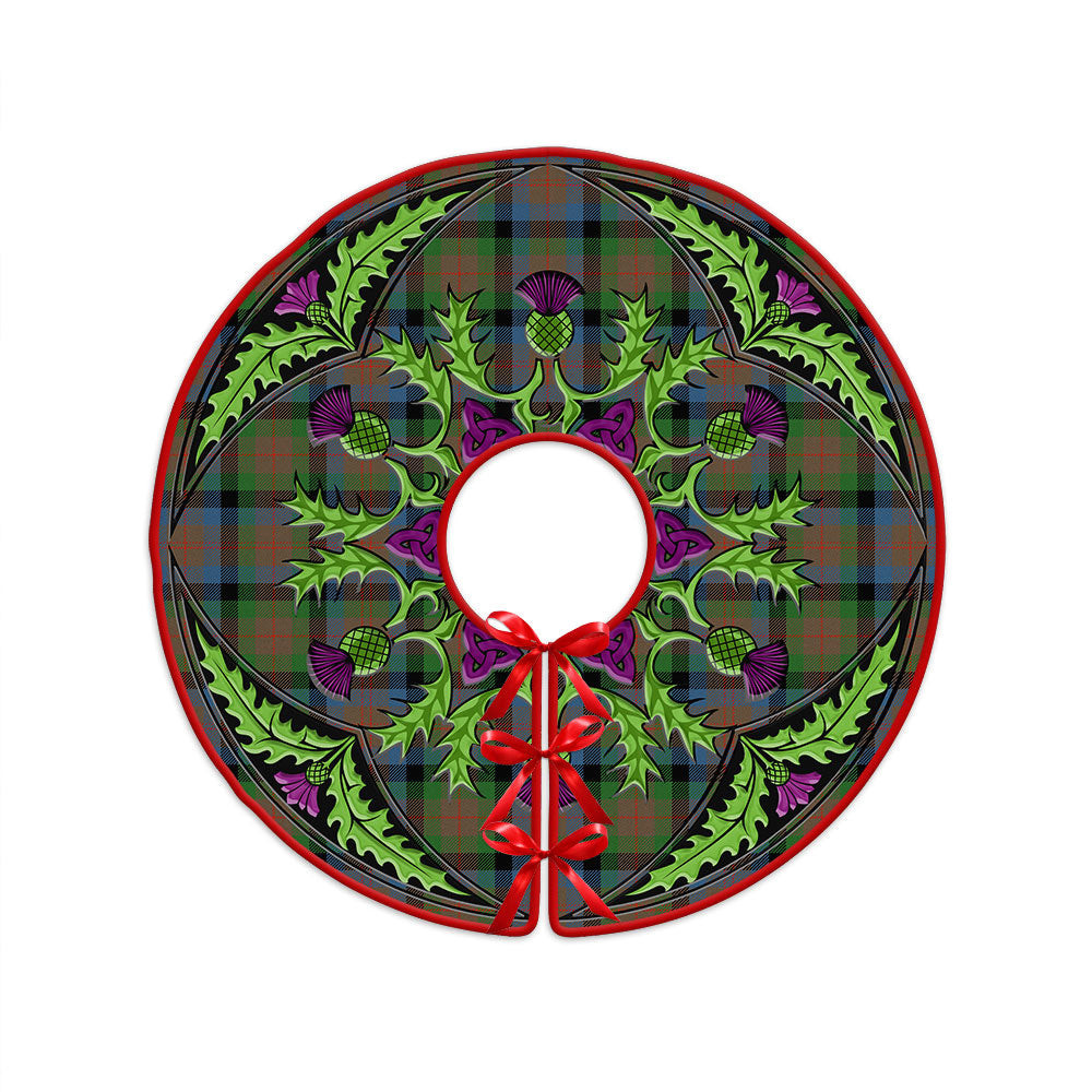 ScotsTee Shop Scottish Tennant Ancient Clan Crest Tartan Christmas Tree Skirt Scottish Thistle Design