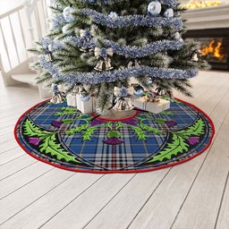 ScotsTee Shop Scottish Thompson Variant (Thomson Variant) Modern Clan Crest Tartan Christmas Tree Skirt Scottish Thistle Design