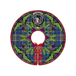 ScotsTee Shop Scottish Thompson Variant (Thomson Variant) Modern Clan Crest Tartan Christmas Tree Skirt Scottish Thistle Design