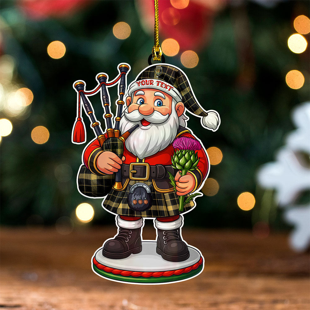 ScotsTee Shop Scottish Raeburn Ancient Clan Crest Tartan Wood Acrylic Ornament Scottish Santa Claus Bagpipe