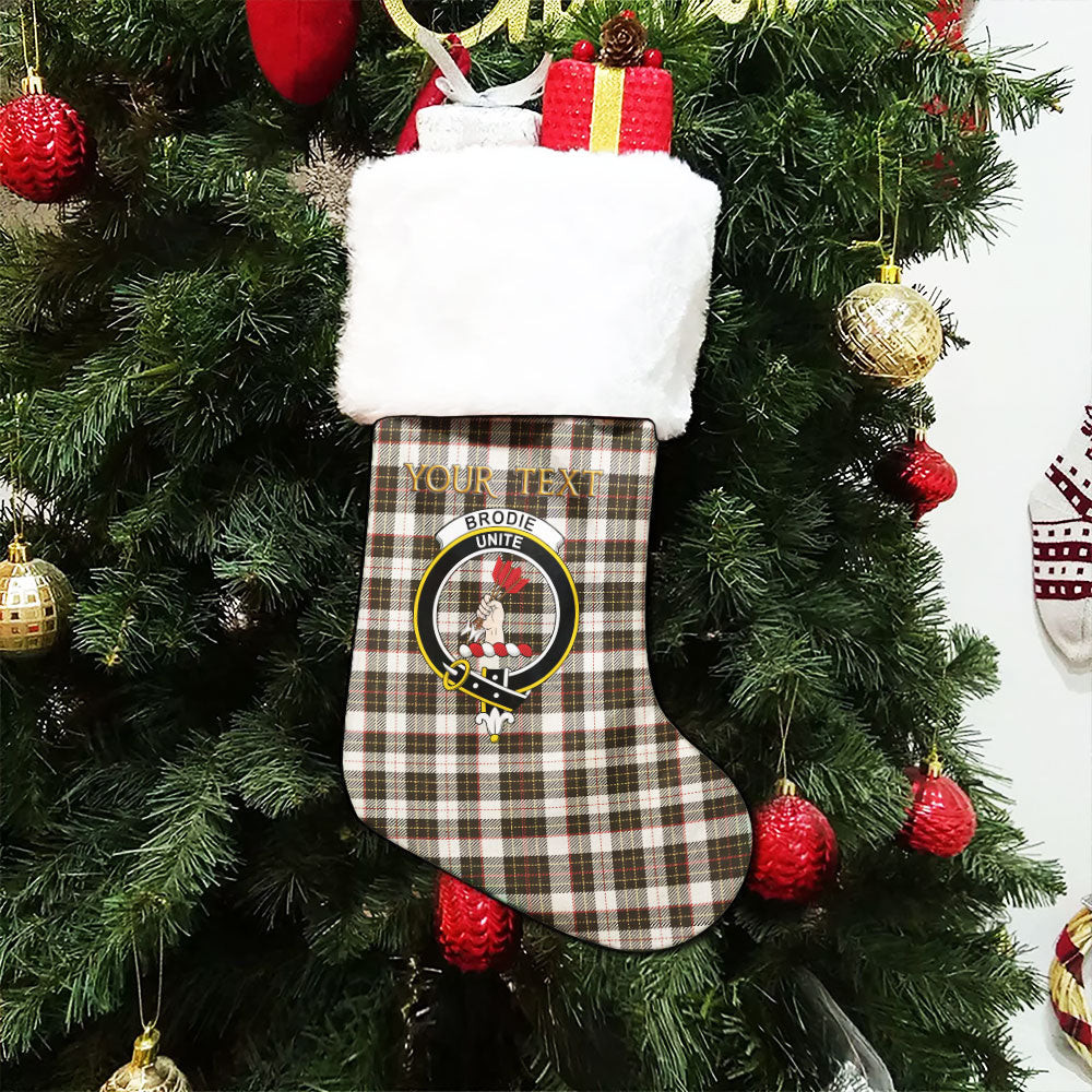 ScotsTee Shop Scottish Brodie Black & White Weathered Clan Crest Tartan Christmas Stocking