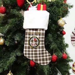 ScotsTee Shop Scottish Brodie Black & White Weathered Clan Crest Tartan Christmas Stocking