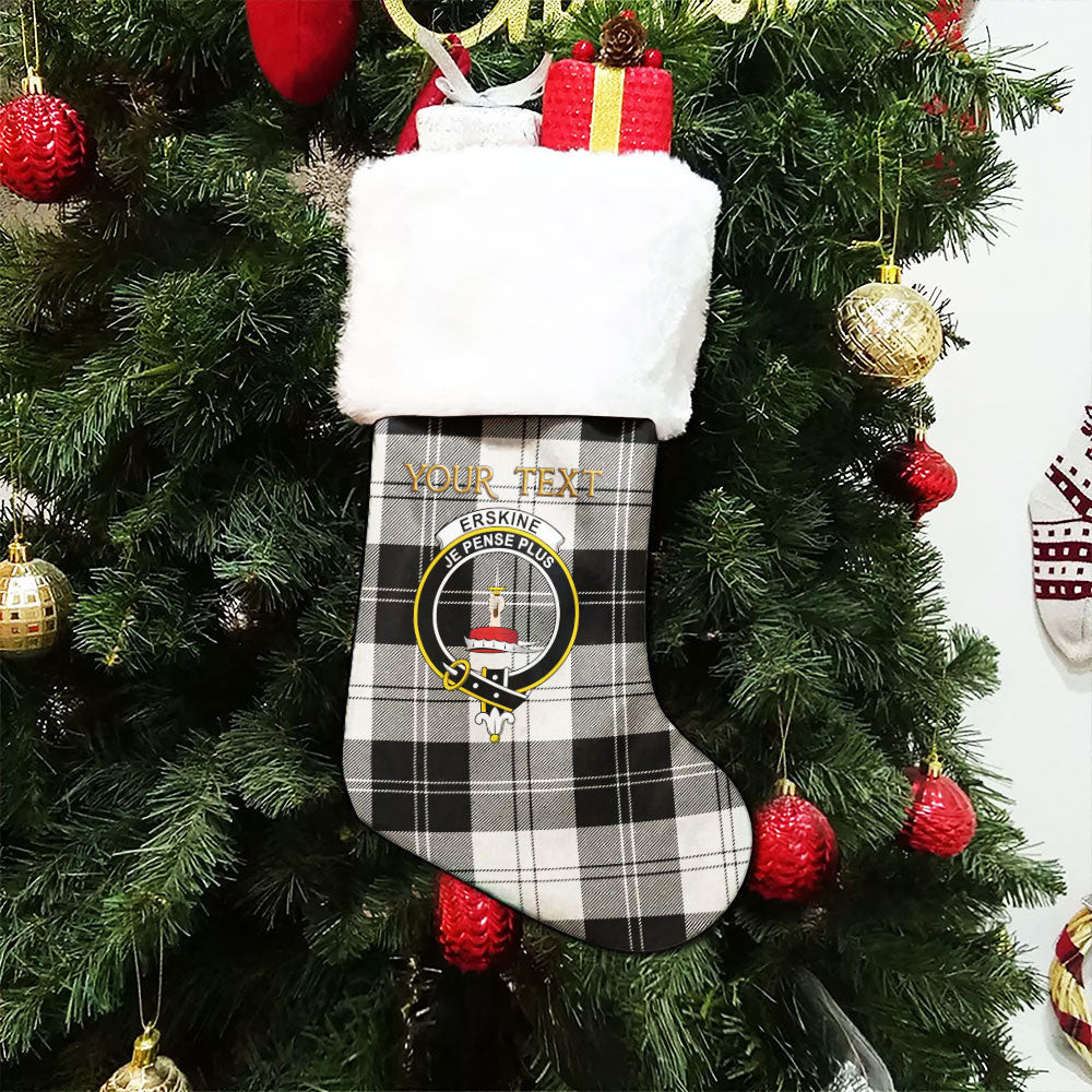 ScotsTee Shop Scottish Erskine Black & White Clan Crest Tartan Christmas Stocking