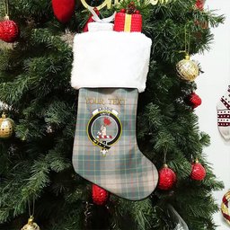 ScotsTee Shop Scottish Brodie Silver (Brodie Muted) Weathered Clan Crest Tartan Christmas Stocking
