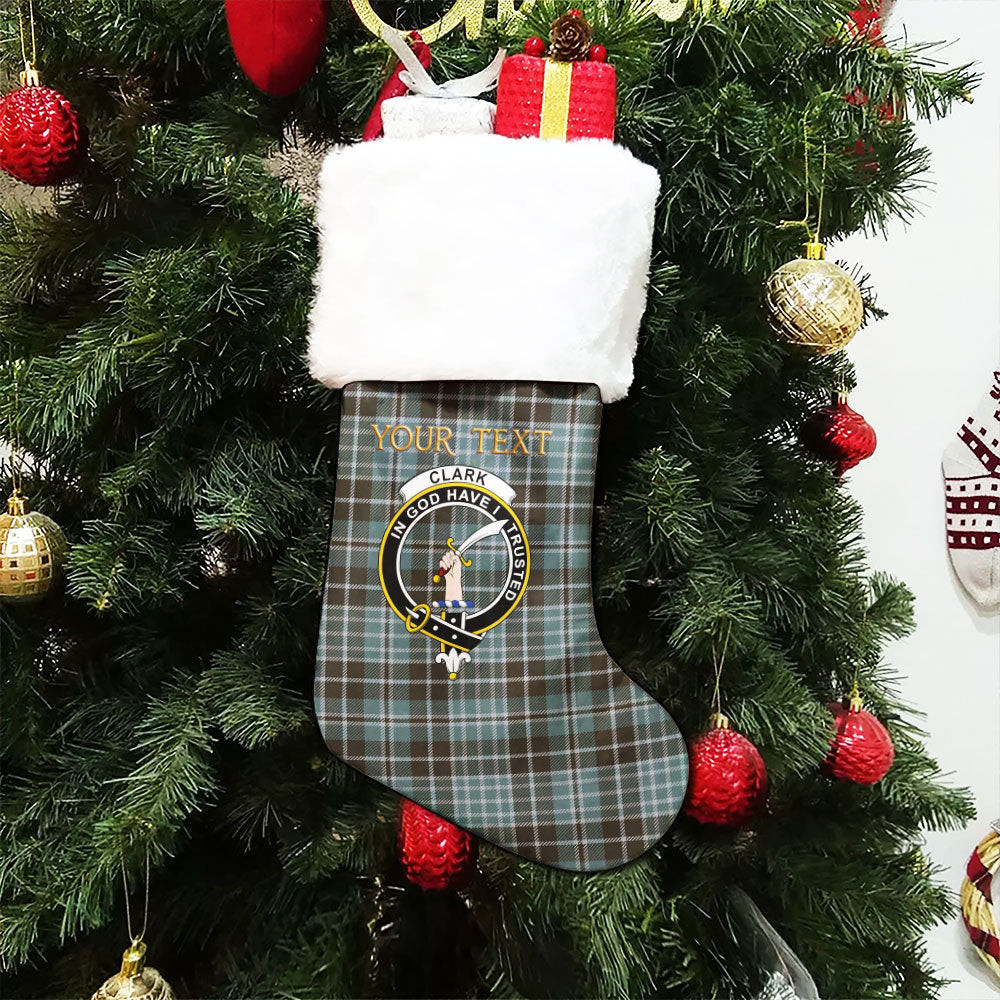 ScotsTee Shop Scottish Clark (Clergy) Weathered Clan Crest Tartan Christmas Stocking
