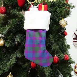 ScotsTee Shop Scottish Lang (Laing) Modern Clan Crest Tartan Christmas Stocking