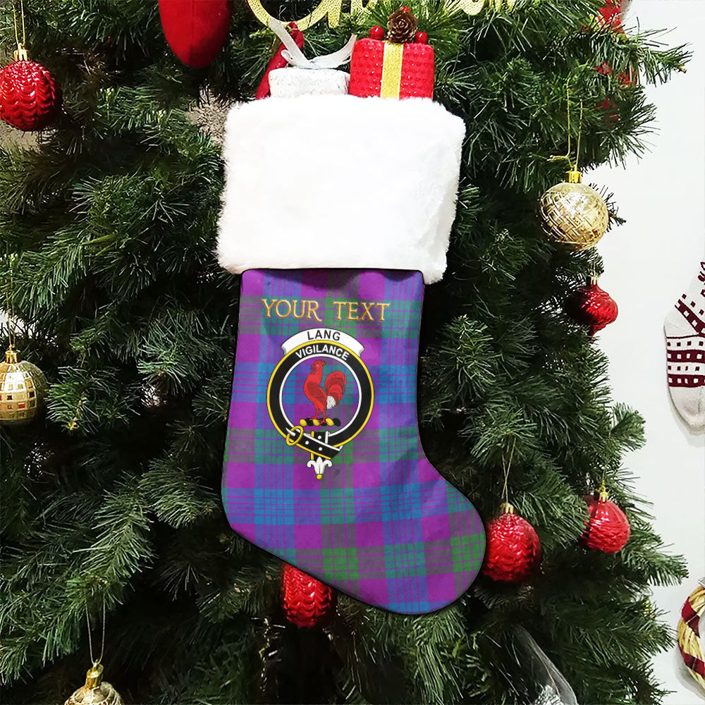 ScotsTee Shop Scottish Lang (Laing) Modern Clan Crest Tartan Christmas Stocking