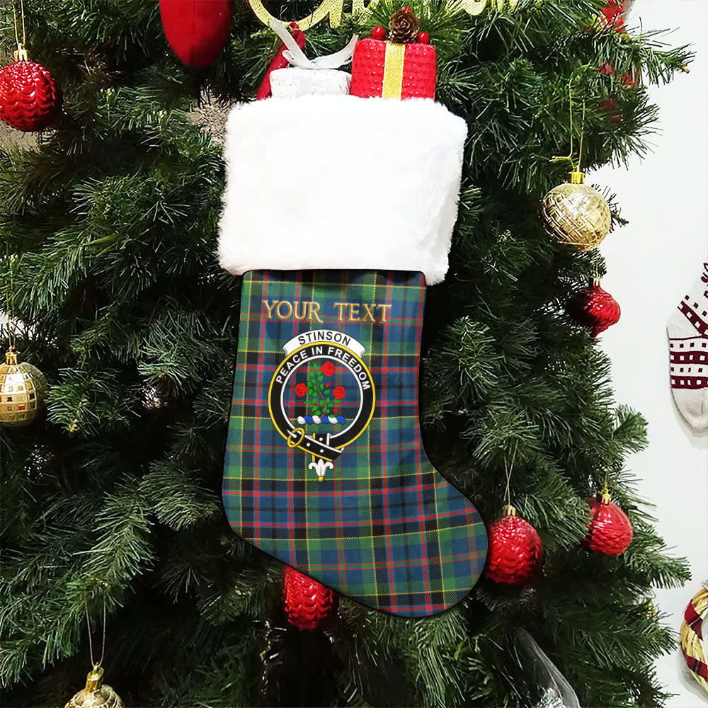 ScotsTee Shop Scottish Stinson (Stephenson Stevenson) Modern Clan Crest Tartan Christmas Stocking