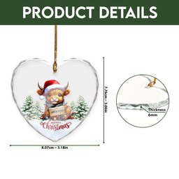 ScotsTee Shop Scottish Shepherd Clan Crest Tartan Glass Ornament Highland Cow Christmas Lights