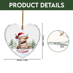 ScotsTee Shop Scottish Marr Weathered Clan Crest Tartan Glass Ornament Highland Cow Christmas Lights
