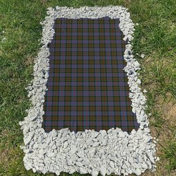 ScotsTee Shop Scottish Bowie Clan Tartan Grave Blanket For Cemetery Waterproof Custom Memorial