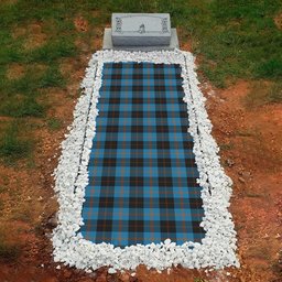 ScotsTee Shop Scottish Angus Ancient Clan Tartan Grave Blanket For Cemetery Waterproof Custom Memorial