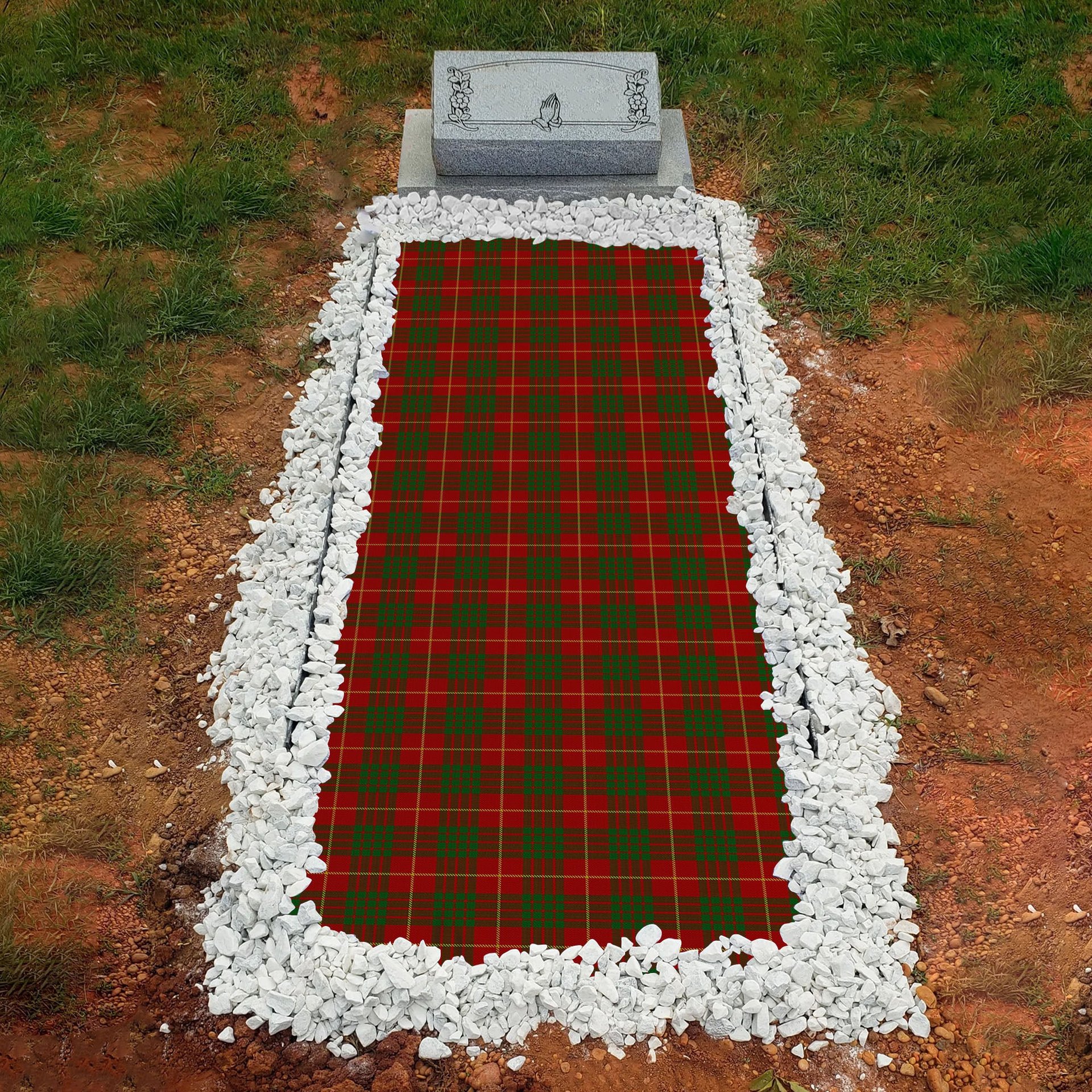 ScotsTee Shop Scottish Cameron Clan Tartan Grave Blanket For Cemetery Waterproof Custom Memorial