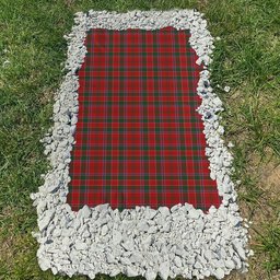 ScotsTee Shop Scottish Dalziel Clan Tartan Grave Blanket For Cemetery Waterproof Custom Memorial