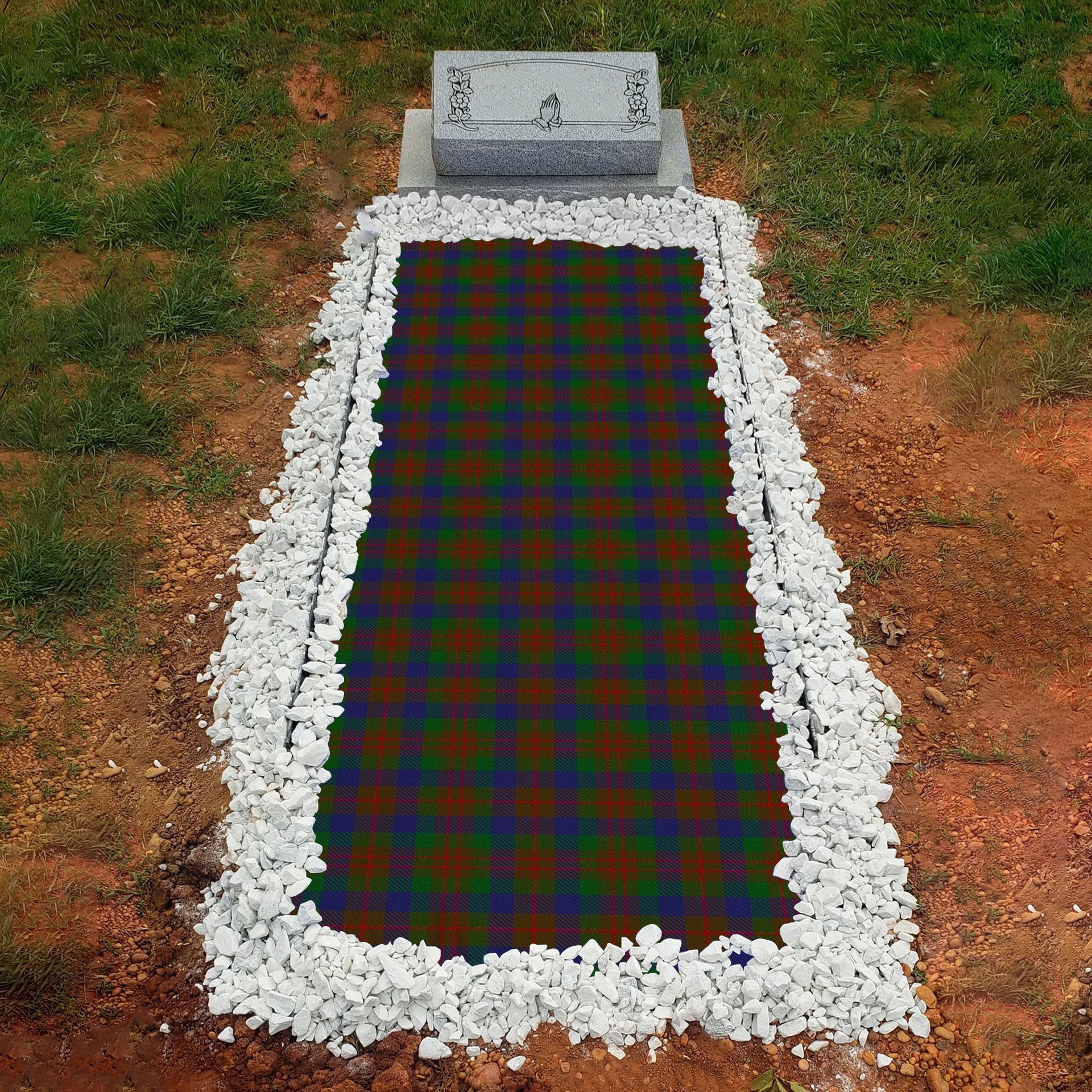 ScotsTee Shop Scottish Dogwood Clan Tartan Grave Blanket For Cemetery Waterproof Custom Memorial