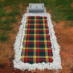 ScotsTee Shop Scottish Buchanan Clan Tartan Grave Blanket For Cemetery Waterproof Custom Memorial