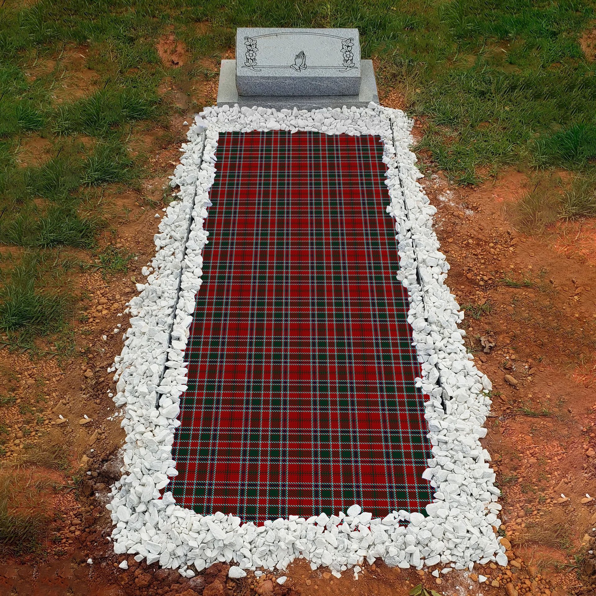 ScotsTee Shop Scottish Donald of Lochmaddy Clan Tartan Grave Blanket For Cemetery Waterproof Custom Memorial