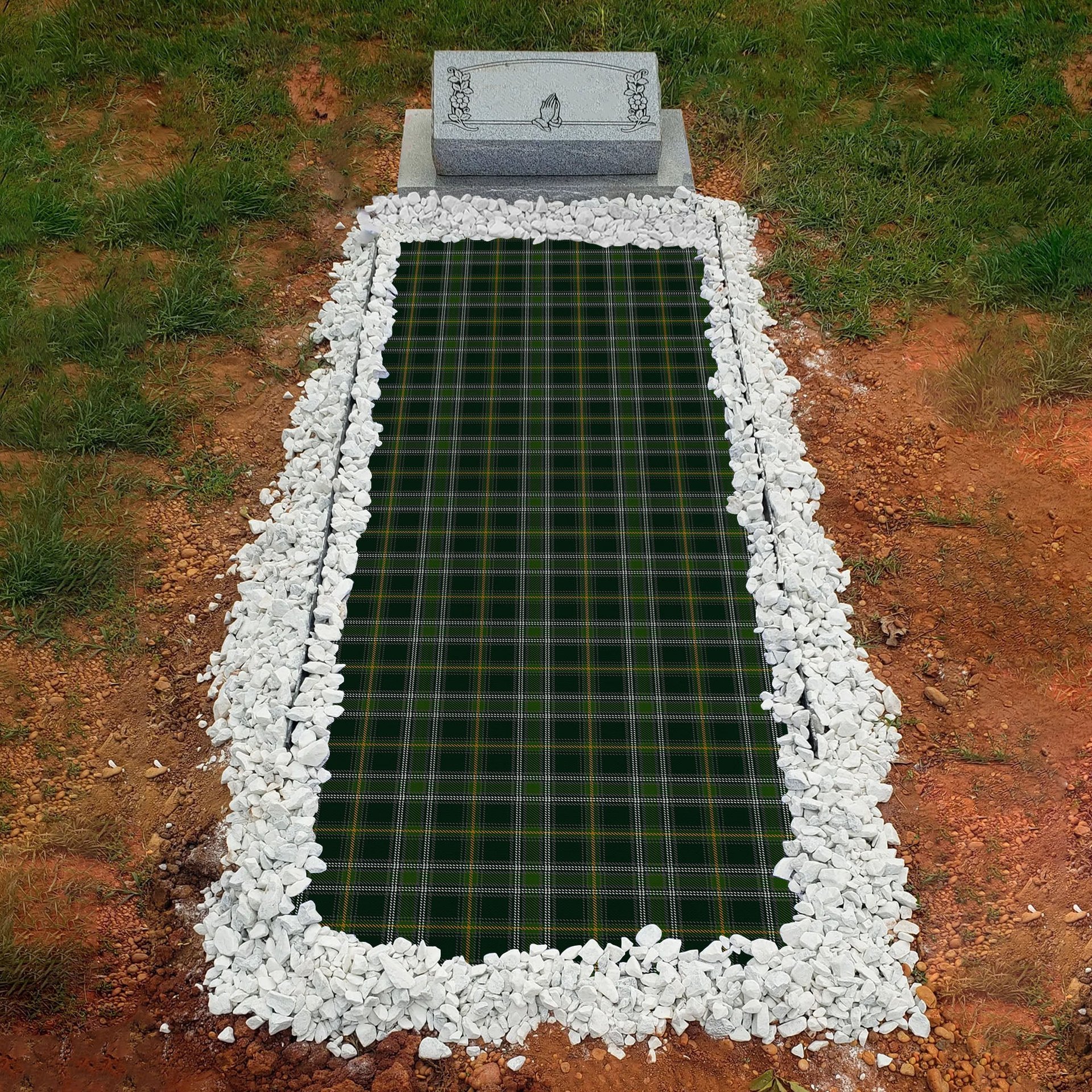 ScotsTee Shop Scottish Connell Hunting Clan Tartan Grave Blanket For Cemetery Waterproof Custom Memorial