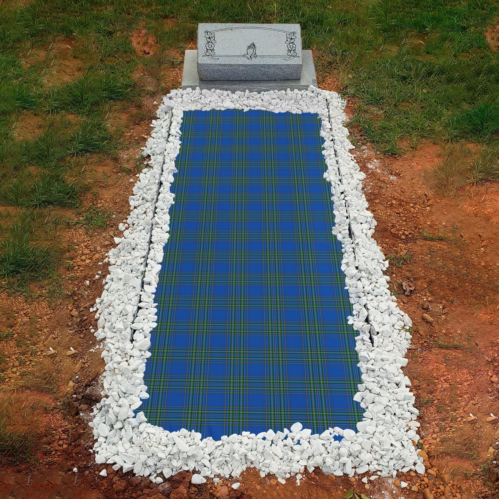 ScotsTee Shop Scottish Dallas Clan Tartan Grave Blanket For Cemetery Waterproof Custom Memorial