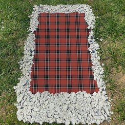 ScotsTee Shop Scottish Dunbar District Modern Clan Tartan Grave Blanket For Cemetery Waterproof Custom Memorial