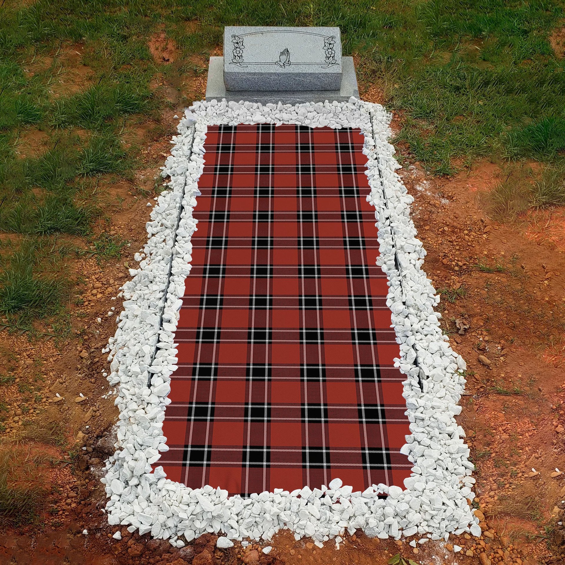 ScotsTee Shop Scottish Dunbar District Modern Clan Tartan Grave Blanket For Cemetery Waterproof Custom Memorial