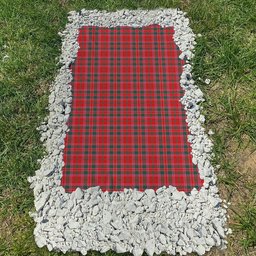 ScotsTee Shop Scottish Dalziel Modern Clan Tartan Grave Blanket For Cemetery Waterproof Custom Memorial