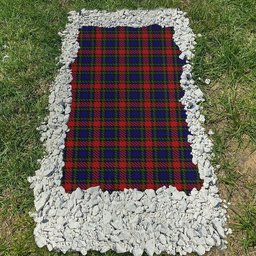 ScotsTee Shop Scottish Clarke Red Clan Tartan Grave Blanket For Cemetery Waterproof Custom Memorial