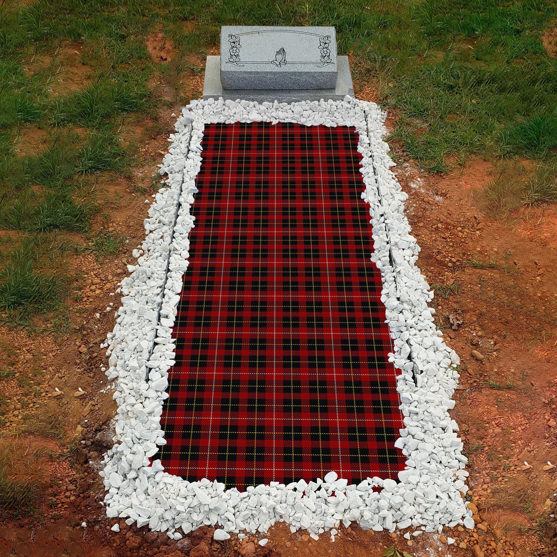 ScotsTee Shop Scottish Connel Clan Tartan Grave Blanket For Cemetery Waterproof Custom Memorial