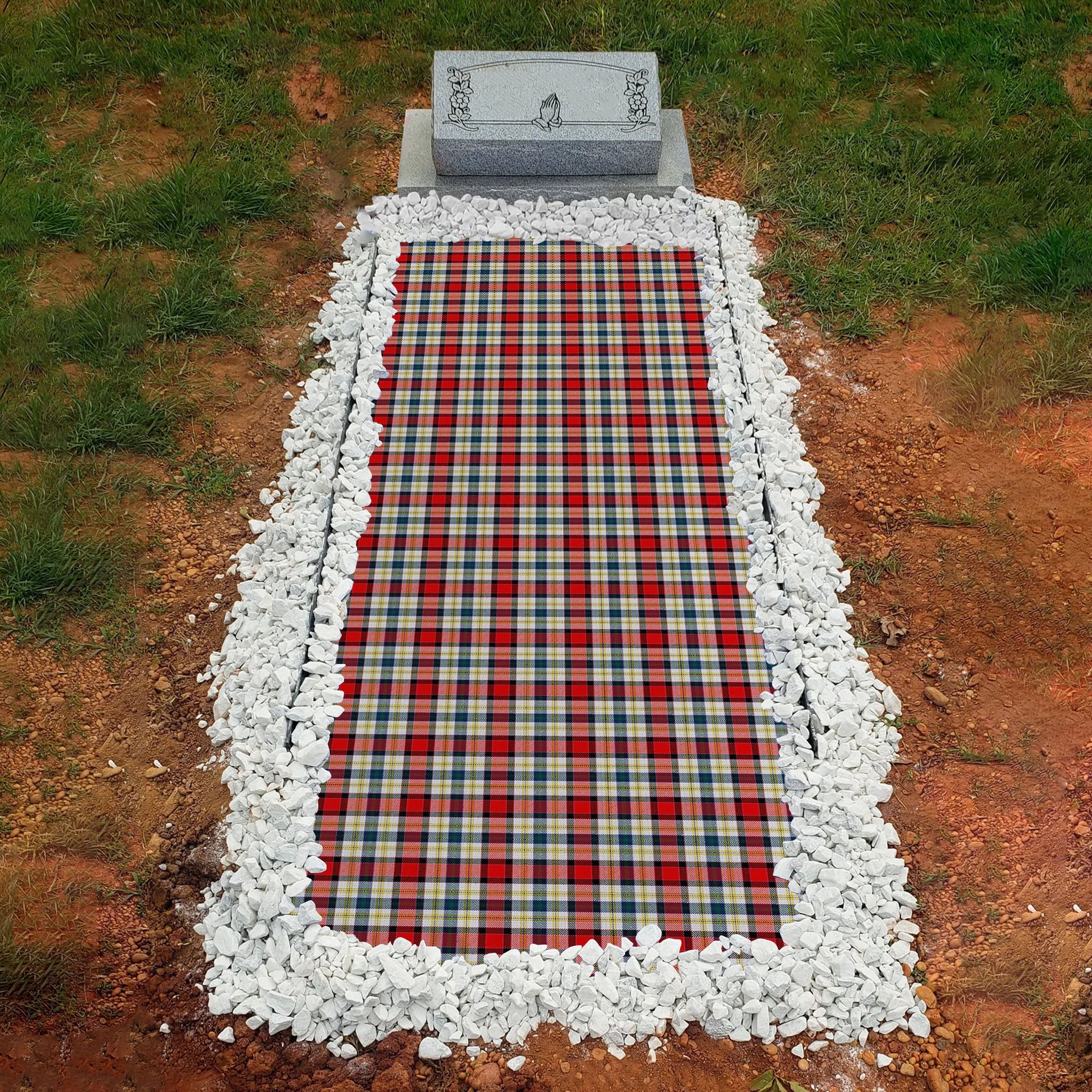 ScotsTee Shop Scottish Dundee Dress Clan Tartan Grave Blanket For Cemetery Waterproof Custom Memorial