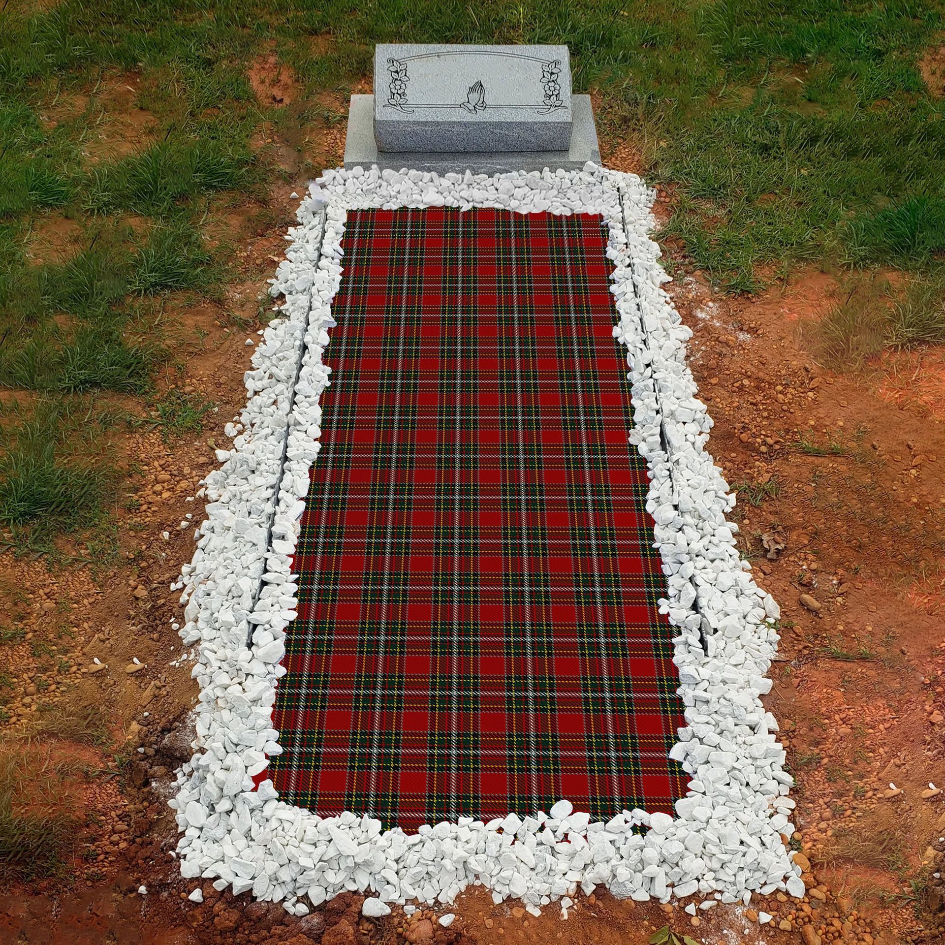 ScotsTee Shop Scottish Gillespie Clan Tartan Grave Blanket For Cemetery Waterproof Custom Memorial